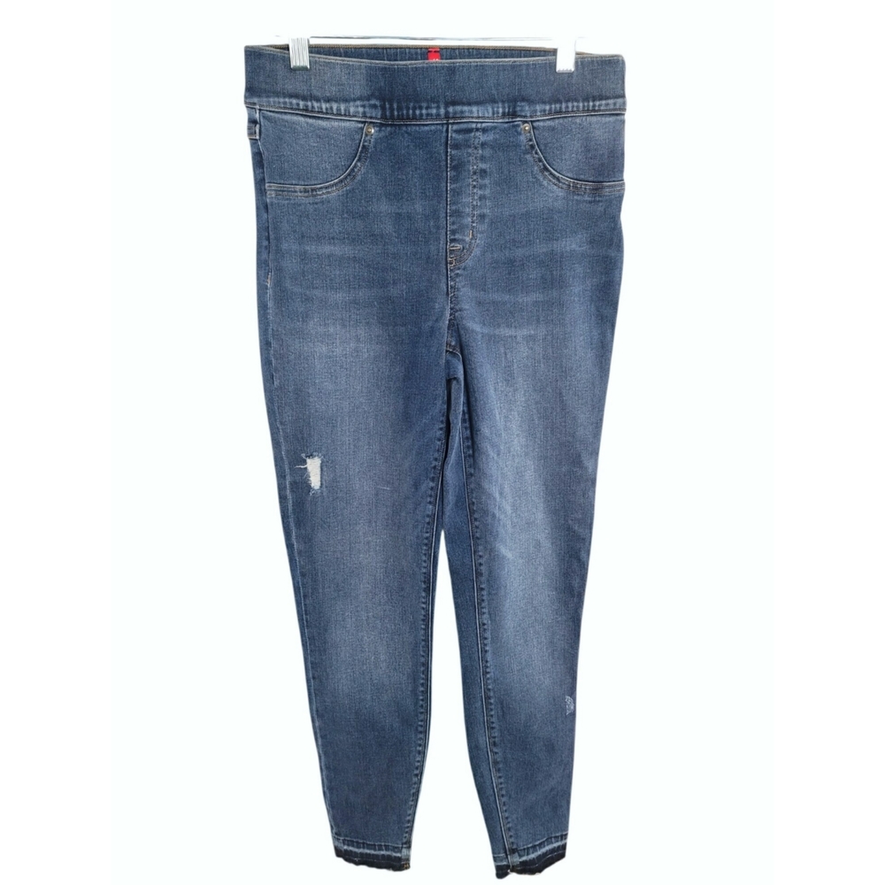 SPANX Pull On Skinny Stretch Blue Jeans Size Medium